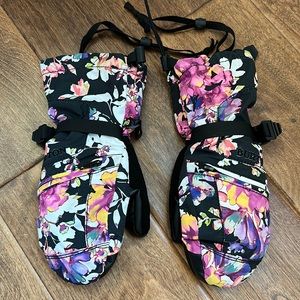 Girls- XS Floral Burton mittens